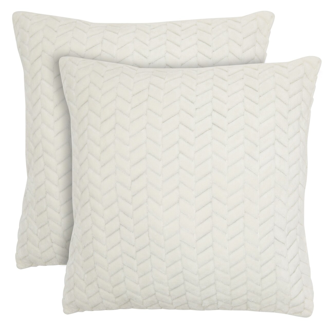 Farmlyn Creek Chevron Throw Pillow Covers - Soft Washable Decorative Pillows - Hidden Zipper Cushion Covers for Indoor & Outdoor Use - 20x20 in, Pack of 2, Beige